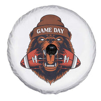 Game Day Fierce Bear Biting Ball Spare Tire Cover Football Player Gift - Wonder Print Shop