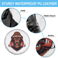 Game Day Fierce Bear Biting Ball Spare Tire Cover Football Player Gift - Wonder Print Shop