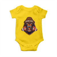 Game Day Fierce Bear Biting Ball Baby Onesie Football Player Gift - Wonder Print Shop