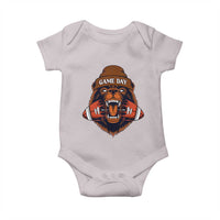 Game Day Fierce Bear Biting Ball Baby Onesie Football Player Gift - Wonder Print Shop