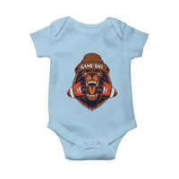 Game Day Fierce Bear Biting Ball Baby Onesie Football Player Gift - Wonder Print Shop
