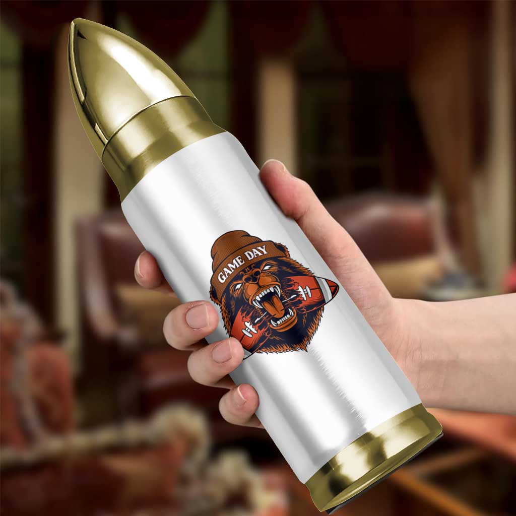 Game Day Fierce Bear Biting Ball Bullet Tumbler Football Player Gift - Wonder Print Shop
