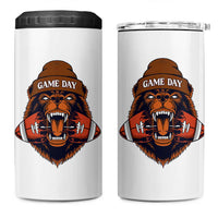 Game Day Fierce Bear Biting Ball 4 in 1 Can Cooler Tumbler Football Player Gift - Wonder Print Shop