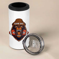 Game Day Fierce Bear Biting Ball 4 in 1 Can Cooler Tumbler Football Player Gift - Wonder Print Shop