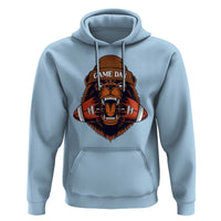 Game Day Fierce Bear Biting Ball Hoodie Football Player Gift - Wonder Print Shop