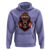 Game Day Fierce Bear Biting Ball Hoodie Football Player Gift - Wonder Print Shop