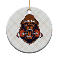 Game Day Fierce Bear Biting Ball Ceramic Ornament Football Player Gift - Wonder Print Shop