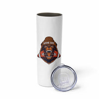 Game Day Fierce Bear Biting Ball Skinny Tumbler Football Player Gift - Wonder Print Shop