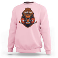 Game Day Fierce Bear Biting Ball Sweatshirt Football Player Gift - Wonder Print Shop