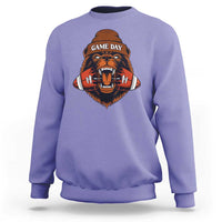 Game Day Fierce Bear Biting Ball Sweatshirt Football Player Gift - Wonder Print Shop
