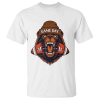 Game Day Fierce Bear Biting Ball T Shirt Football Player Gift - Wonder Print Shop