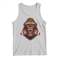 Game Day Fierce Bear Biting Ball Tank Top Football Player Gift - Wonder Print Shop