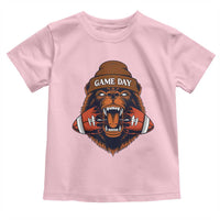 Game Day Fierce Bear Biting Ball Toddler T Shirt Football Player Gift - Wonder Print Shop