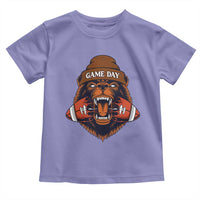 Game Day Fierce Bear Biting Ball Toddler T Shirt Football Player Gift - Wonder Print Shop