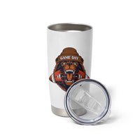 Game Day Fierce Bear Biting Ball Tumbler Cup Football Player Gift - Wonder Print Shop