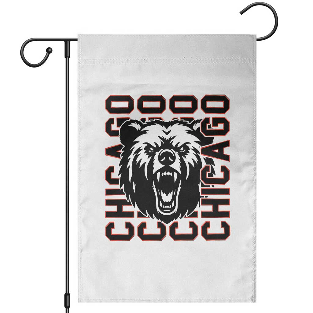 Game Day Football Fan Gift Garden Flag Chicago With Bear - Wonder Print Shop