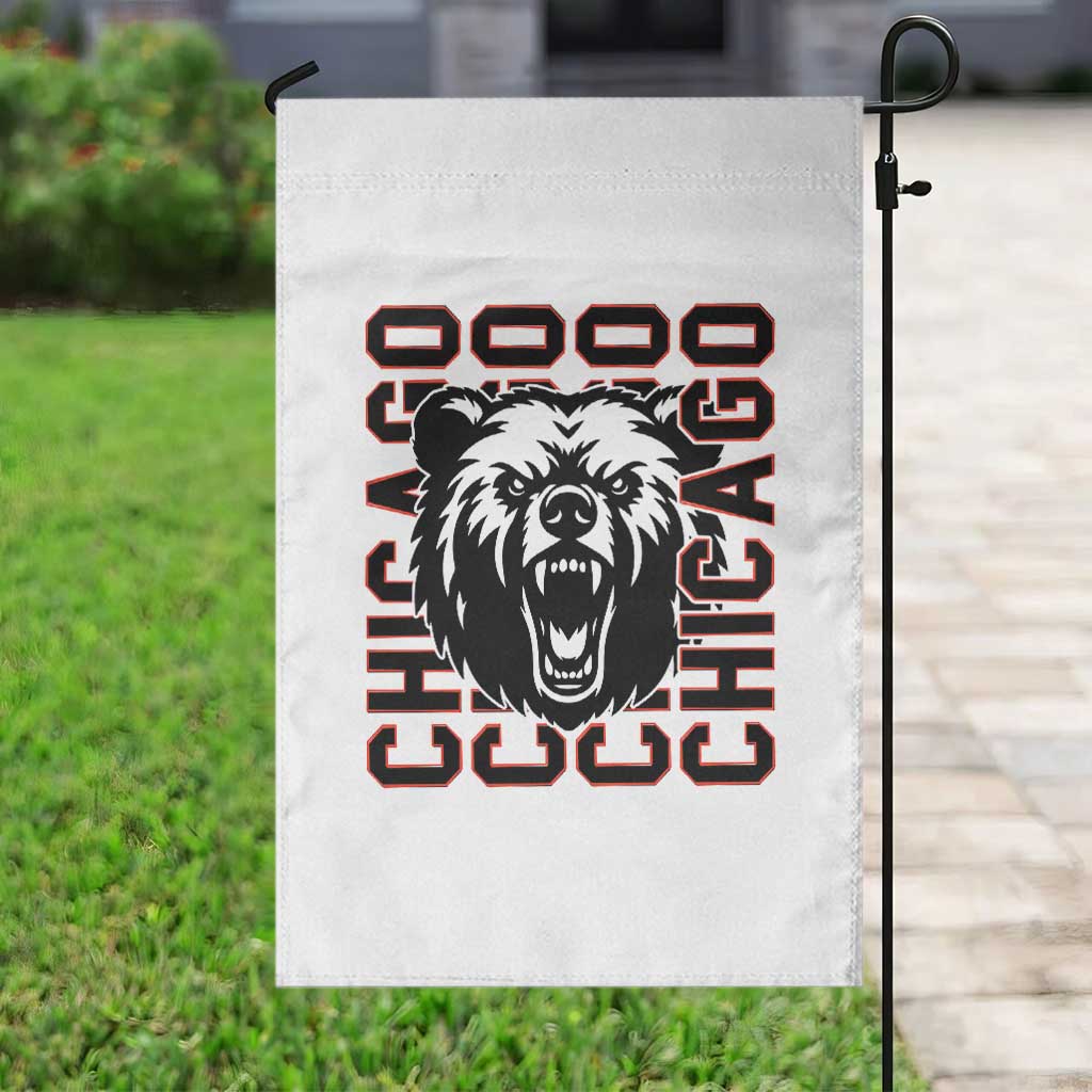 Game Day Football Fan Gift Garden Flag Chicago With Bear - Wonder Print Shop
