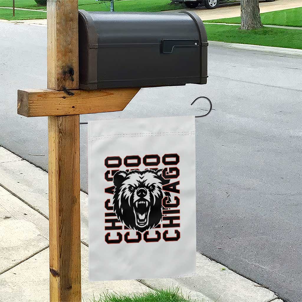 Game Day Football Fan Gift Garden Flag Chicago With Bear - Wonder Print Shop