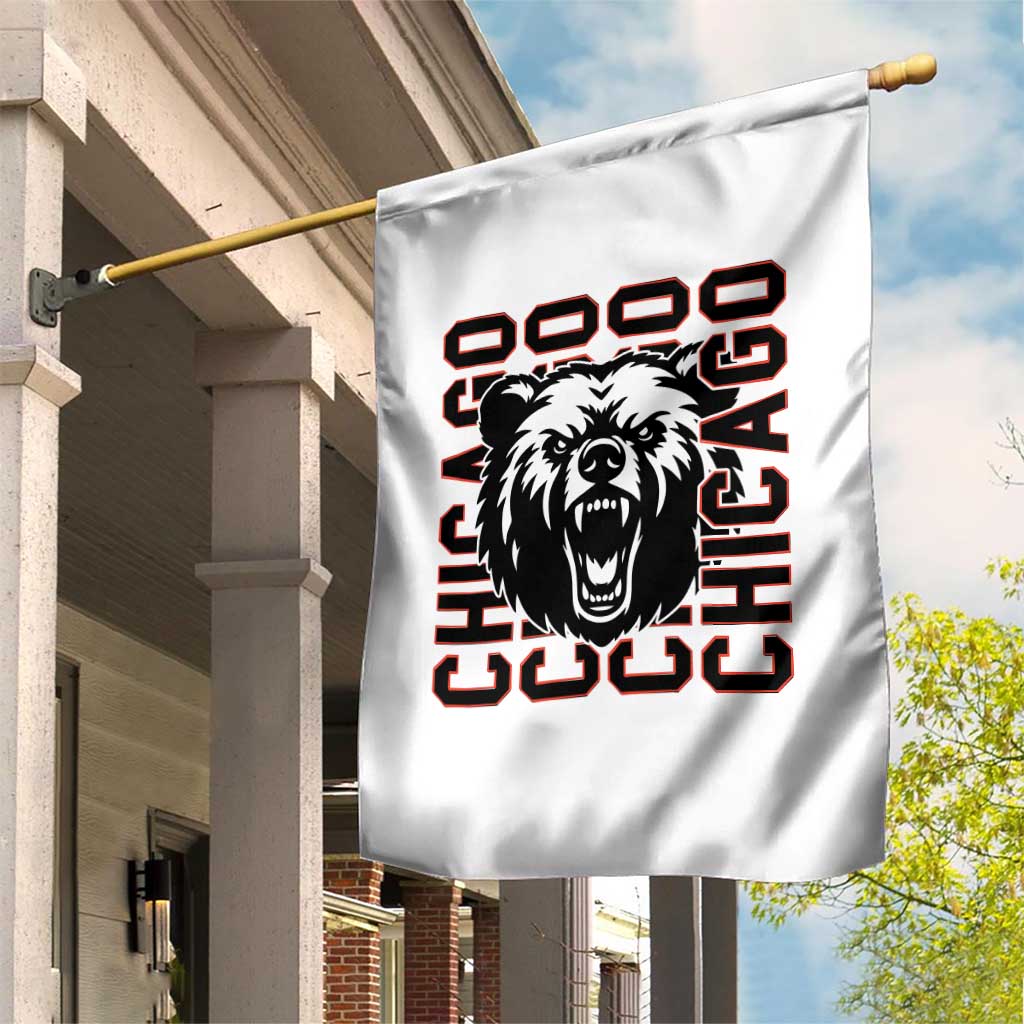 Game Day Football Fan Gift Garden Flag Chicago With Bear - Wonder Print Shop