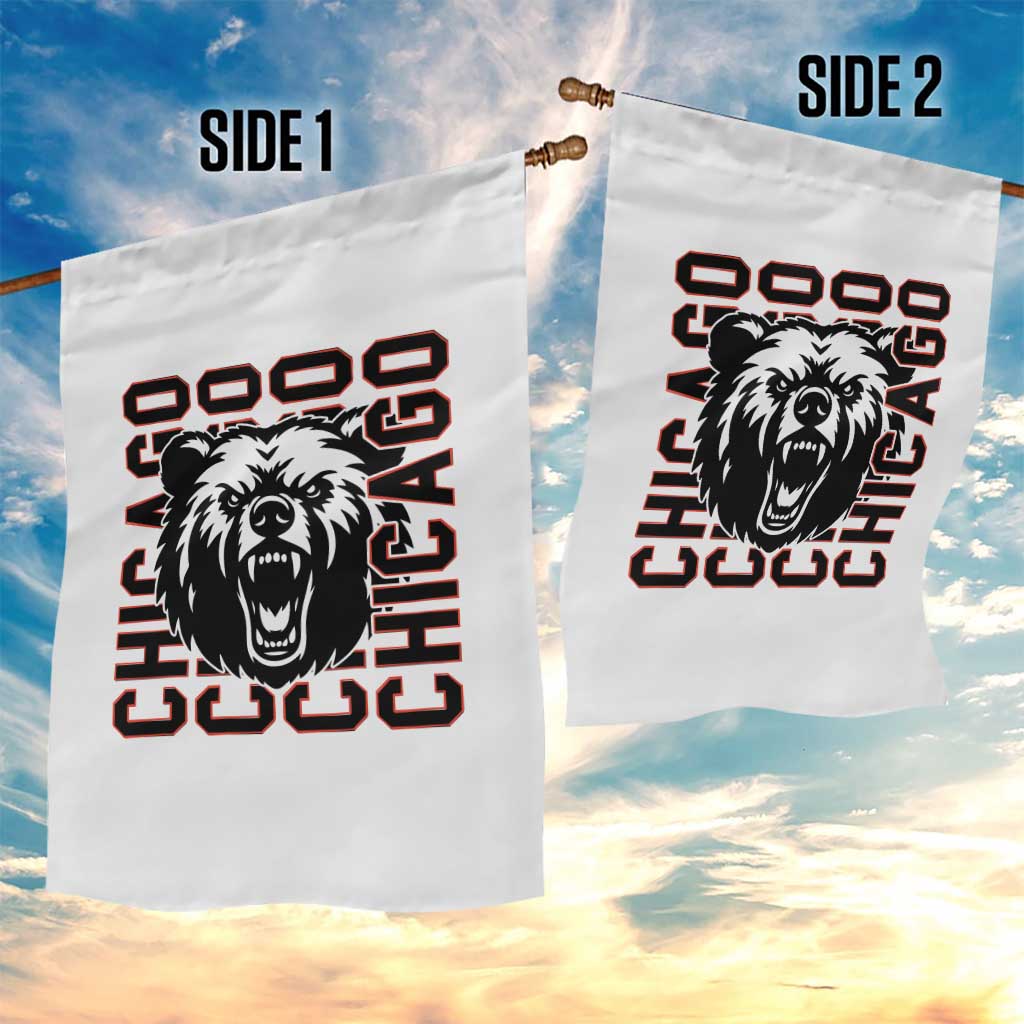 Game Day Football Fan Gift Garden Flag Chicago With Bear - Wonder Print Shop