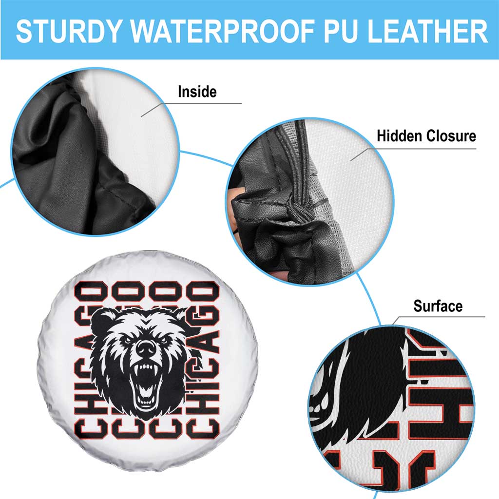 Game Day Football Fan Gift Spare Tire Cover Chicago With Bear - Wonder Print Shop