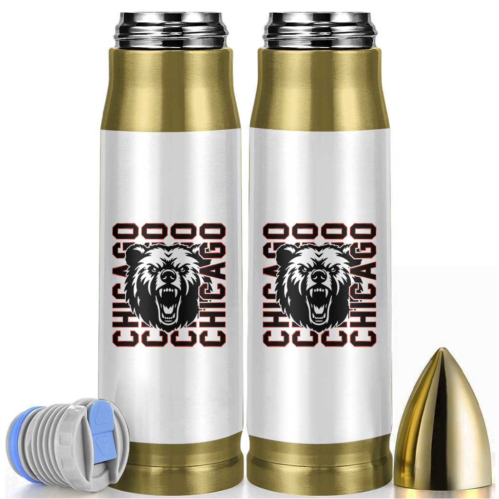 Game Day Football Fan Gift Bullet Tumbler Chicago With Bear - Wonder Print Shop
