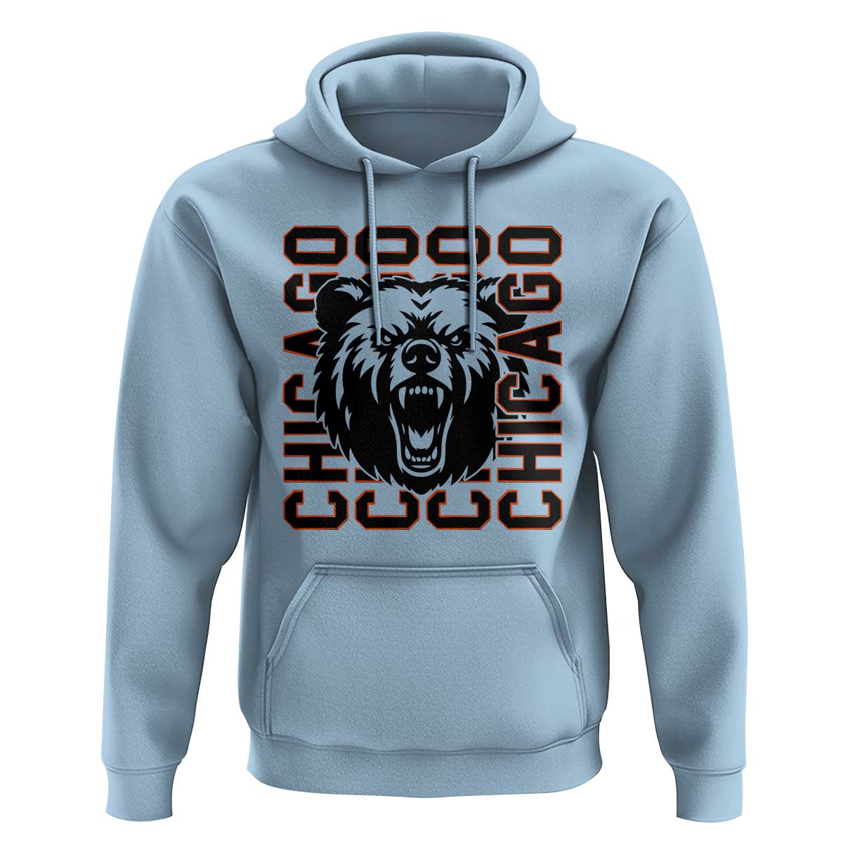 Game Day Football Fan Gift Hoodie Chicago With Bear - Wonder Print Shop