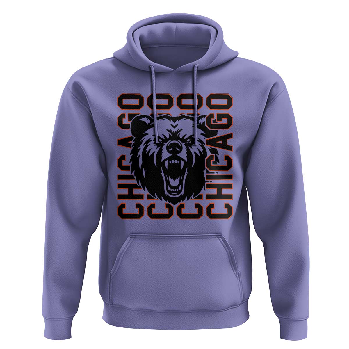 Game Day Football Fan Gift Hoodie Chicago With Bear - Wonder Print Shop