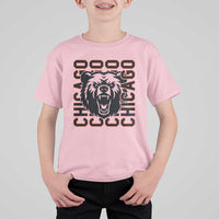 Game Day Football Fan Gift T Shirt For Kid Chicago With Bear - Wonder Print Shop