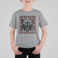 Game Day Football Fan Gift T Shirt For Kid Chicago With Bear - Wonder Print Shop