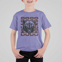Game Day Football Fan Gift T Shirt For Kid Chicago With Bear - Wonder Print Shop