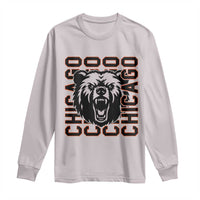 Game Day Football Fan Gift Long Sleeve Shirt Chicago With Bear - Wonder Print Shop