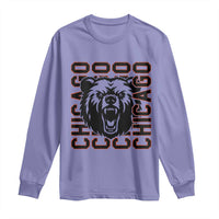 Game Day Football Fan Gift Long Sleeve Shirt Chicago With Bear - Wonder Print Shop