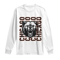 Game Day Football Fan Gift Long Sleeve Shirt Chicago With Bear - Wonder Print Shop