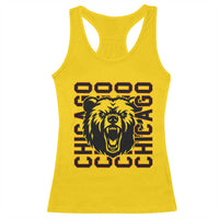 Game Day Football Fan Gift Racerback Tank Top Chicago With Bear - Wonder Print Shop