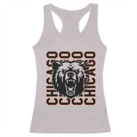 Game Day Football Fan Gift Racerback Tank Top Chicago With Bear - Wonder Print Shop