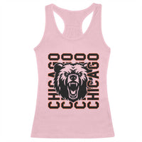 Game Day Football Fan Gift Racerback Tank Top Chicago With Bear - Wonder Print Shop