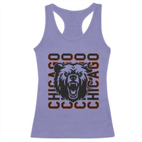 Game Day Football Fan Gift Racerback Tank Top Chicago With Bear - Wonder Print Shop
