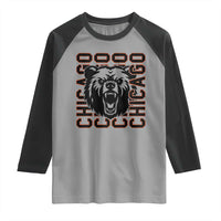 Game Day Football Fan Gift Raglan Shirt Chicago With Bear - Wonder Print Shop