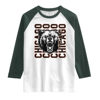 Game Day Football Fan Gift Raglan Shirt Chicago With Bear - Wonder Print Shop