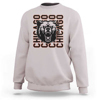 Game Day Football Fan Gift Sweatshirt Chicago With Bear - Wonder Print Shop