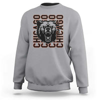 Game Day Football Fan Gift Sweatshirt Chicago With Bear - Wonder Print Shop