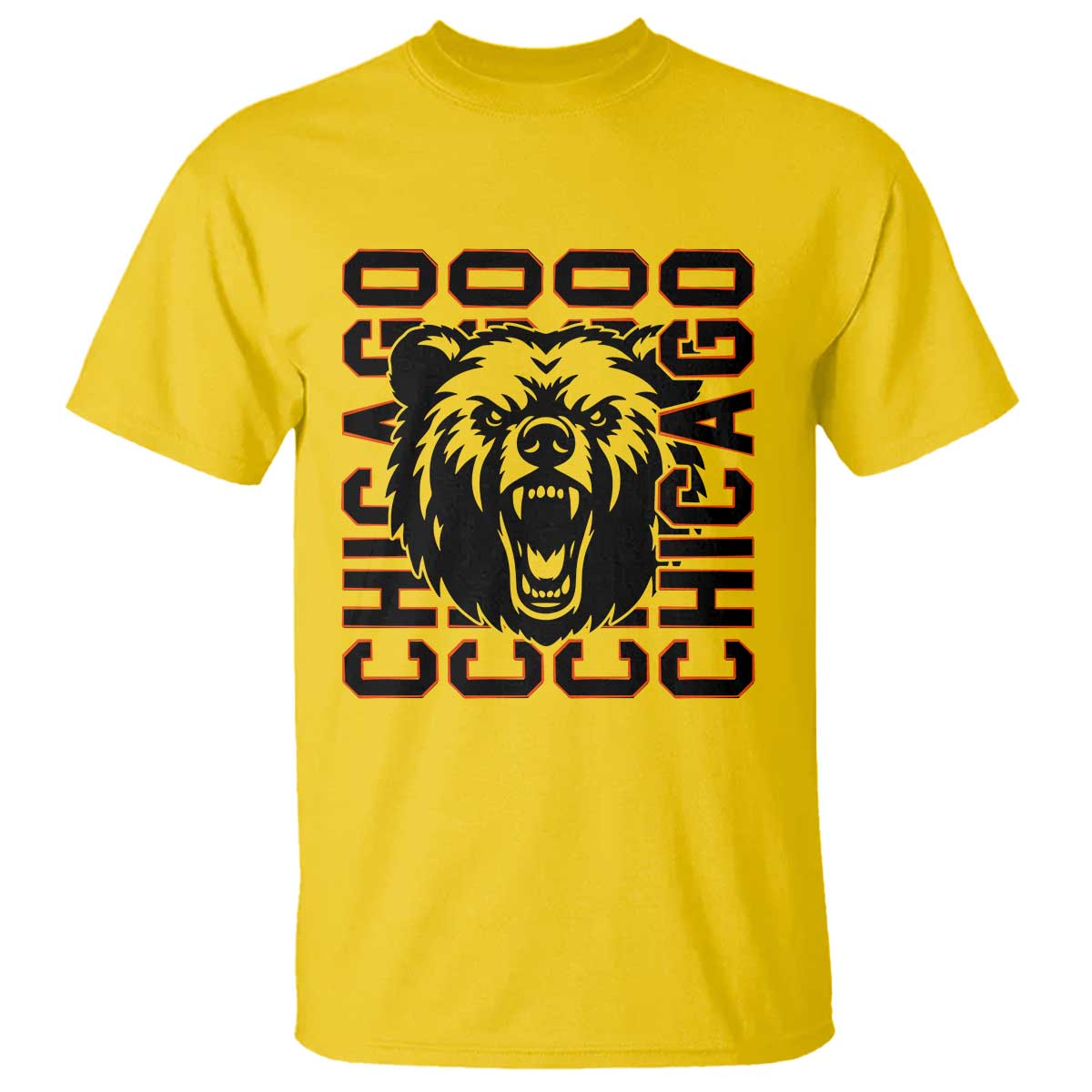Game Day Football Fan Gift T Shirt Chicago With Bear - Wonder Print Shop