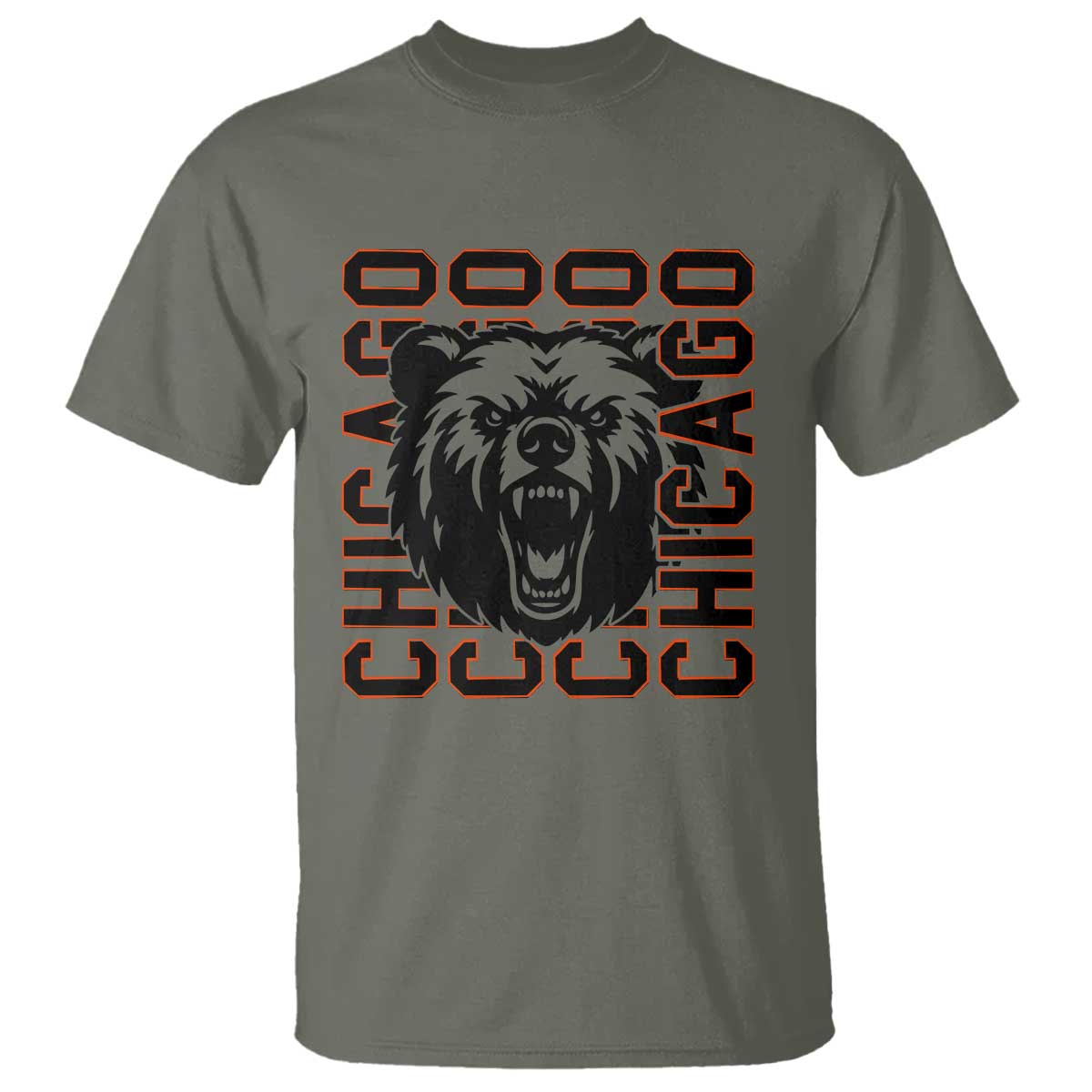 Game Day Football Fan Gift T Shirt Chicago With Bear - Wonder Print Shop