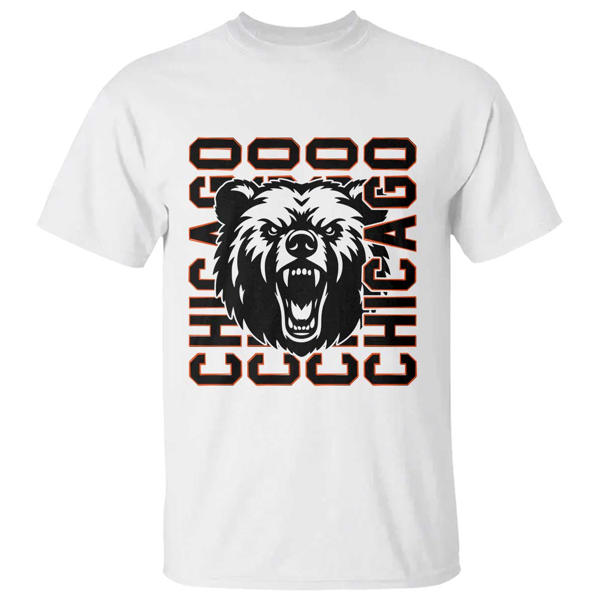 Game Day Football Fan Gift T Shirt Chicago With Bear - Wonder Print Shop