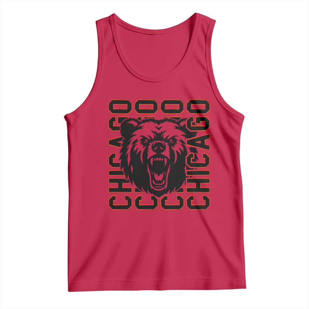 Game Day Football Fan Gift Tank Top Chicago With Bear - Wonder Print Shop