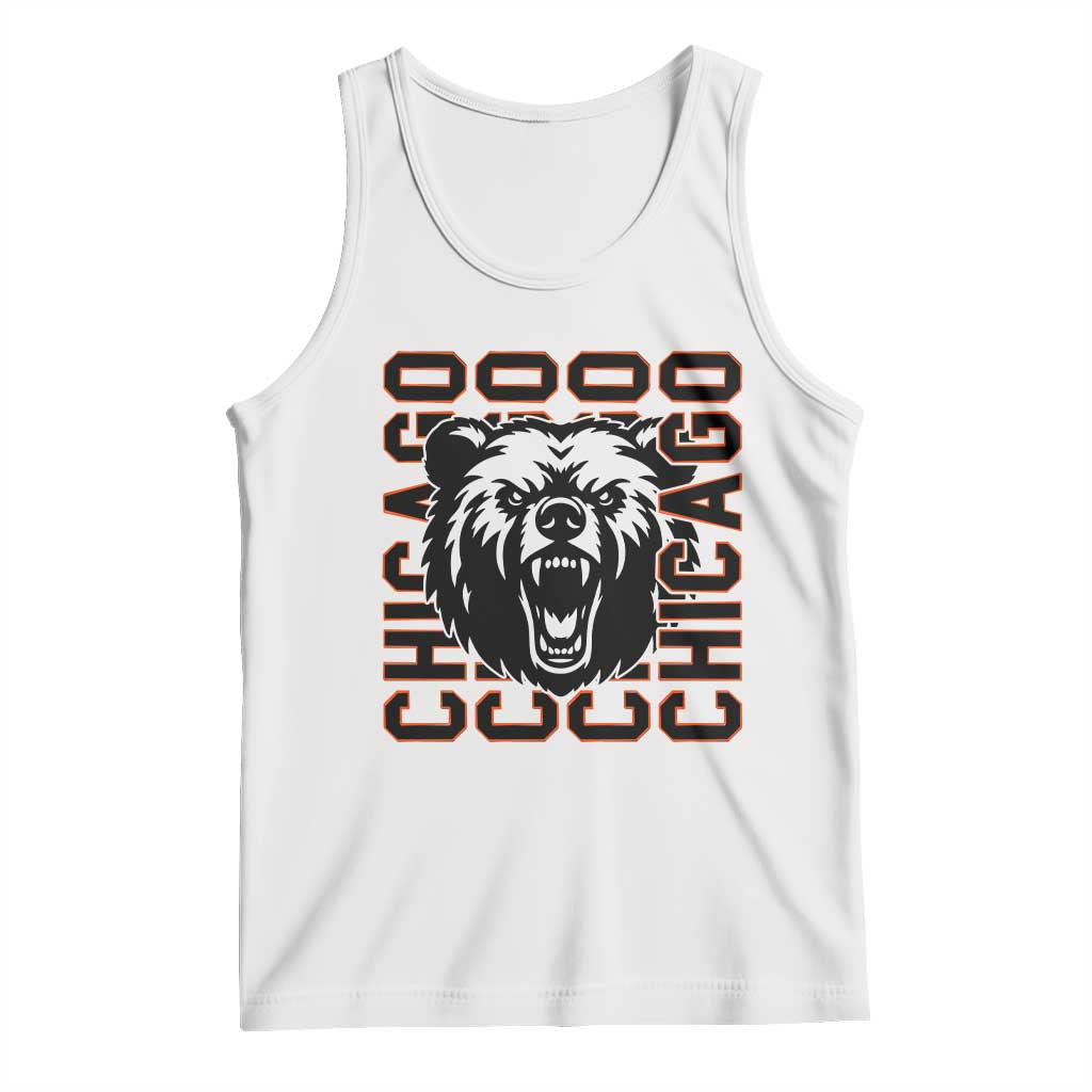 Game Day Football Fan Gift Tank Top Chicago With Bear - Wonder Print Shop