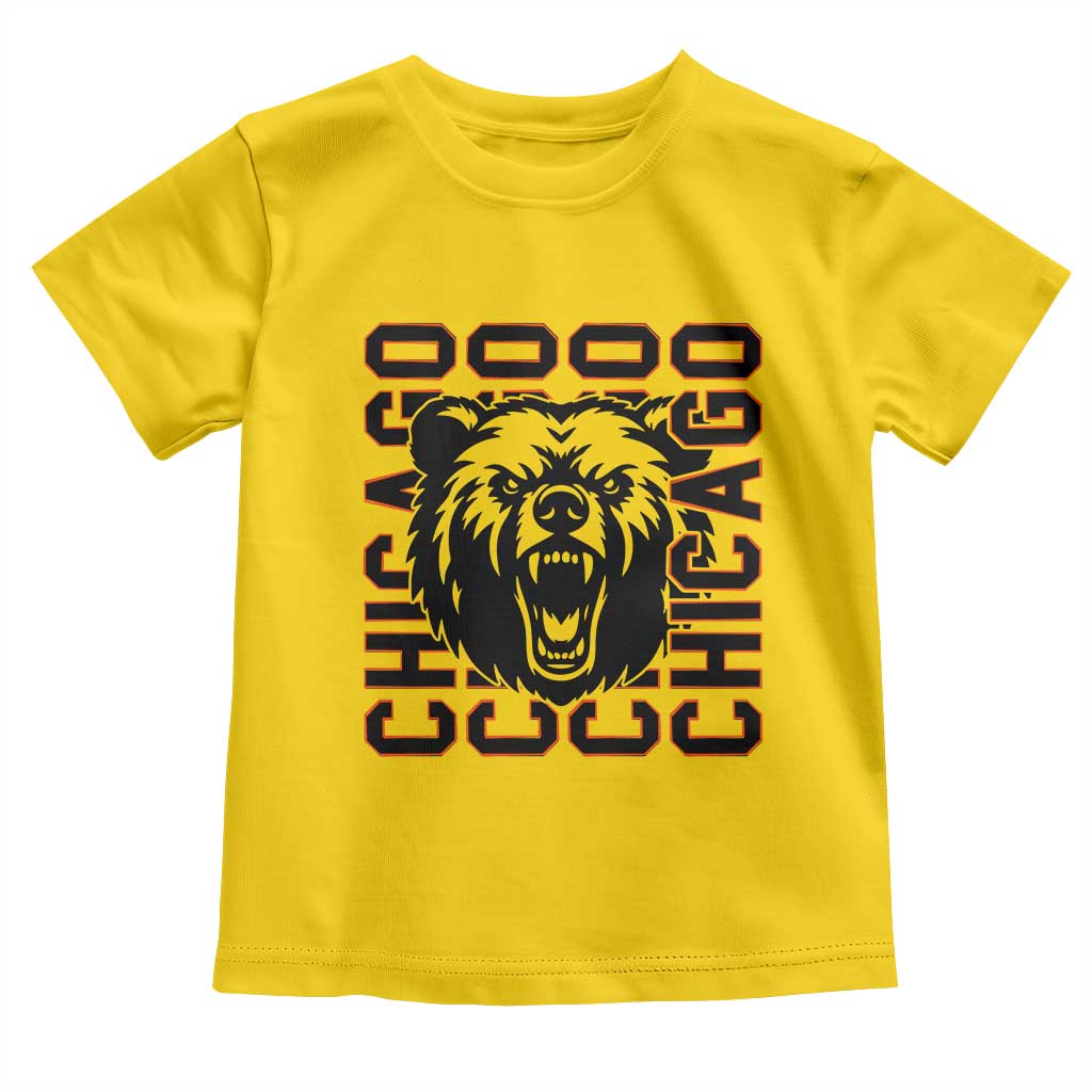 Game Day Football Fan Gift Toddler T Shirt Chicago With Bear - Wonder Print Shop