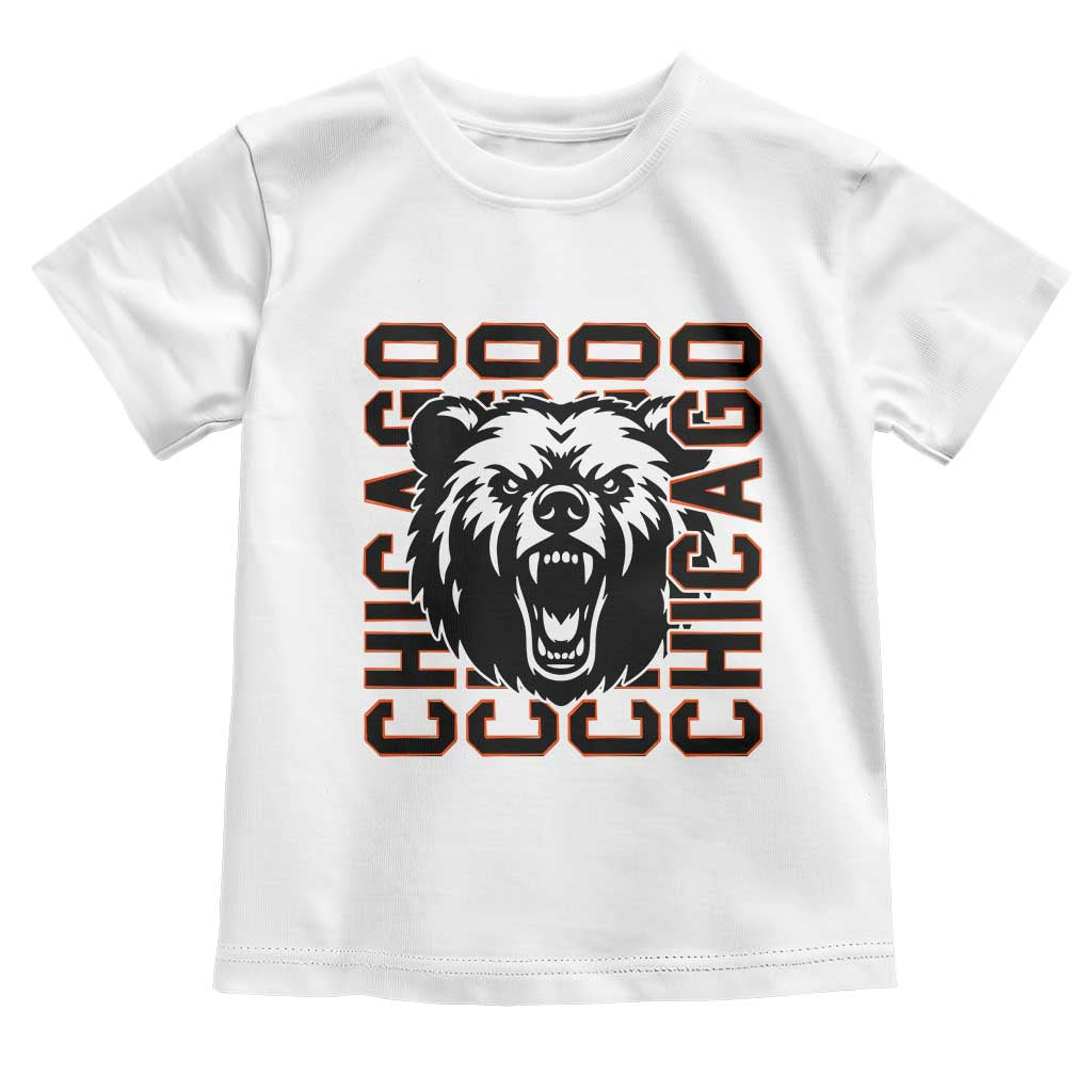 Game Day Football Fan Gift Toddler T Shirt Chicago With Bear - Wonder Print Shop