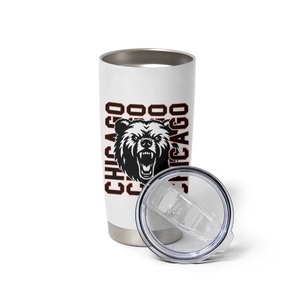 Game Day Football Fan Gift Tumbler Cup Chicago With Bear - Wonder Print Shop
